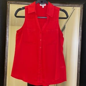 Express Bright Red Sleeveless Blouse